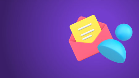 Simple 3d icon open envelope with newsletter and human member user skittle pin vector isometric...