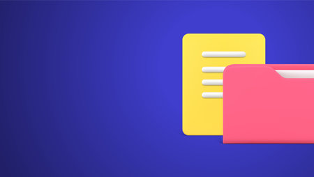 Document paper page folder archive storage datum cyberspace catalog organization realistic 3d icon vector illustration. Database information management server organizing corporate directory paperworkのイラスト素材