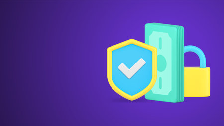 Deposit currency cash money dollar banknote accumulation safety banking storage realistic 3d icon vector illustration. Bank bill accounting budget balance financial investment fund protection secureのイラスト素材