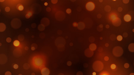 Luxury Christmas background red golden glitter bokeh 3d design realistic vector illustration. Festive holiday celebrate magical light glow blurred sparks gradient abstract wallpaper backdropのイラスト素材