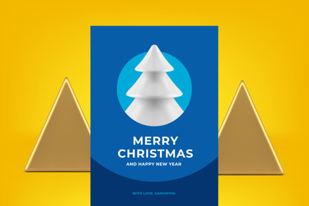 White cute Christmas tree bauble Happy New Year greeting card festive design realistic 3d icon vector illustration. Xmas celebration congratulations poster traditional winter holiday cover invitationのイラスト素材