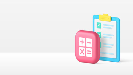 Business planning financial control and accounting banner copy space vector illustration. Time management deadline to do list job efficiency productivity success task organization complete checklistのイラスト素材