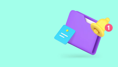 Incoming new important file document deadline reminder banner copy space vector illustration. Productivity task management and efficiency work process database organization notesのイラスト素材
