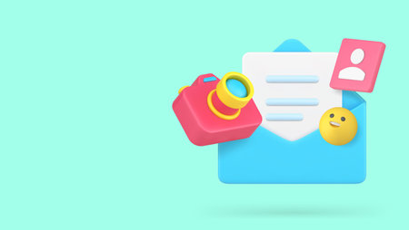 Media data image letter send message content management banner copy space vector illustration....