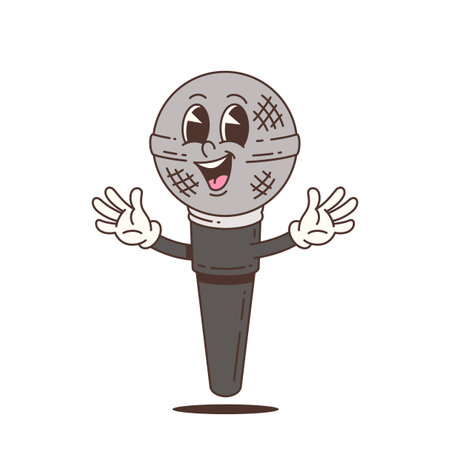 Cartoon mascot with big eyes, hands, and a happy expression. Perfect for branding, advertising, or children's content. Vector illustrationのイラスト素材