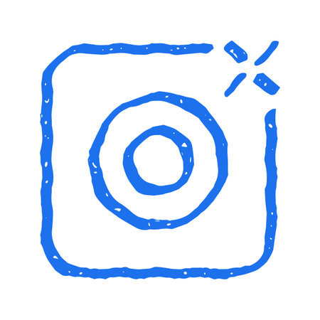 A social media camera app icon with a sparkle effect. A symbol for photos, sharing, and online...