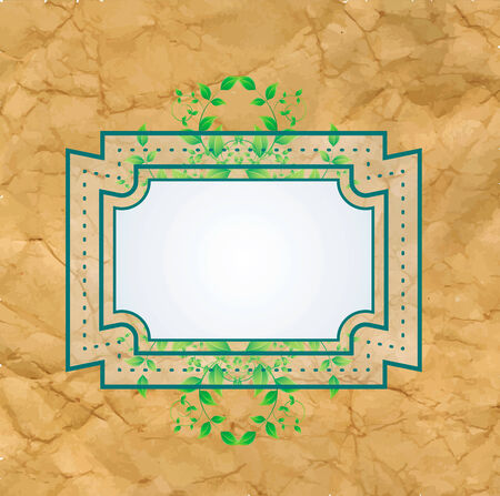 green leaves and crumpled paperのイラスト素材