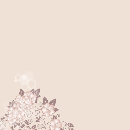 Vector illustration of Hand drawn decorative vector background with flowersのイラスト素材