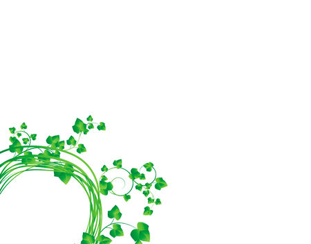 Vector illustration of branch with fresh green leavesのイラスト素材