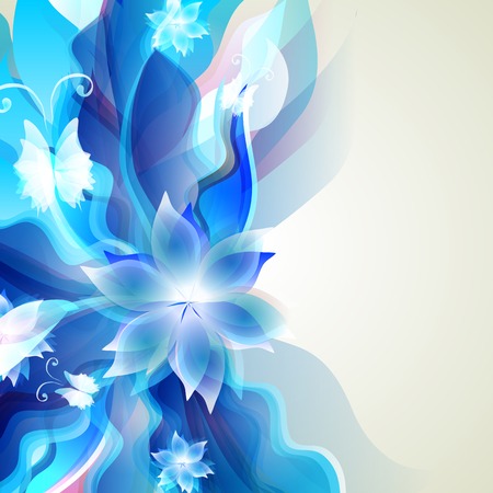 vector illustrator of Abstract blue background for floral elementsのイラスト素材