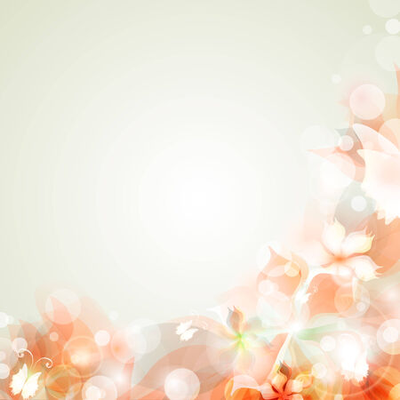 Vector illustration of Romantic Flower Background in orangeのイラスト素材