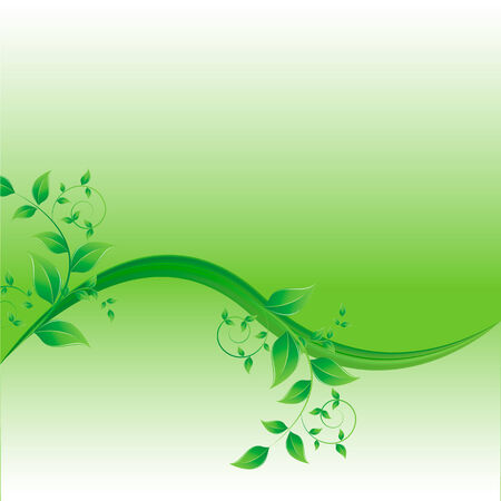Vector illustration of Branch with green leavesのイラスト素材