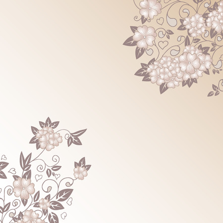 Vector illustration of Hand drawn decorative vector background with flowersのイラスト素材