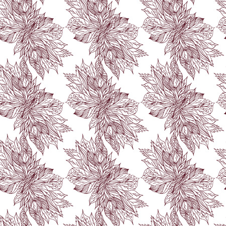 vector illustrator of Hand drawing floral background. Seamless patternのイラスト素材