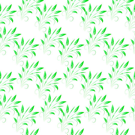 vector illustration of Seamless leaves background in whiteのイラスト素材
