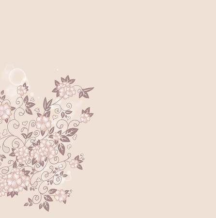 Vector illustration of Hand drawn decorative background with flowersのイラスト素材
