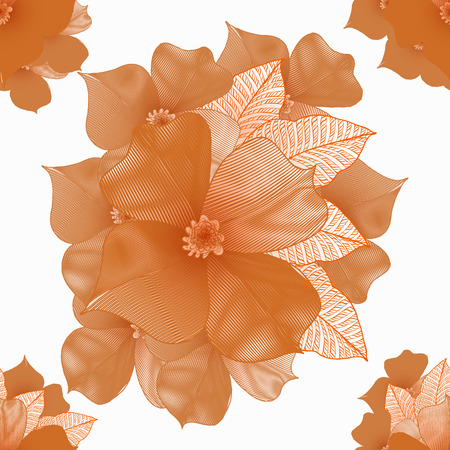 vector illustration of a Hand drawn decorative background with flowers. seamless backgroundのイラスト素材