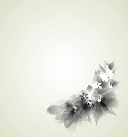 Abstract artistic Background with monochrome floral elementのイラスト素材