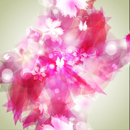 background with light red abstract flowersのイラスト素材