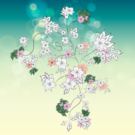 Abstract background with flowersのイラスト素材