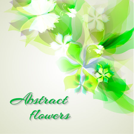 background with light green abstract flowersのイラスト素材