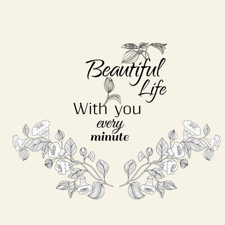 Abstract background with flowers in vintage styleのイラスト素材