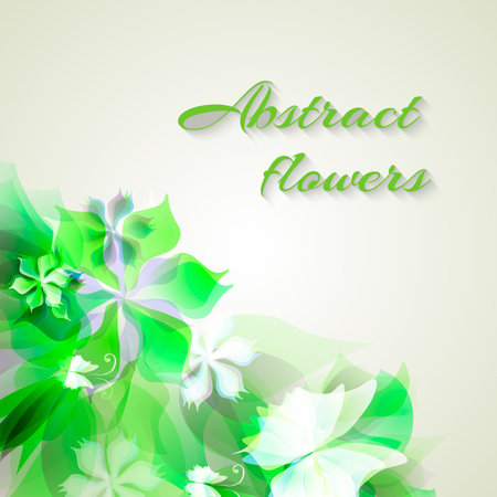 background with light green abstract flowersのイラスト素材