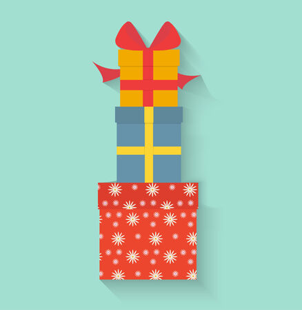 Gifts in style flatのイラスト素材