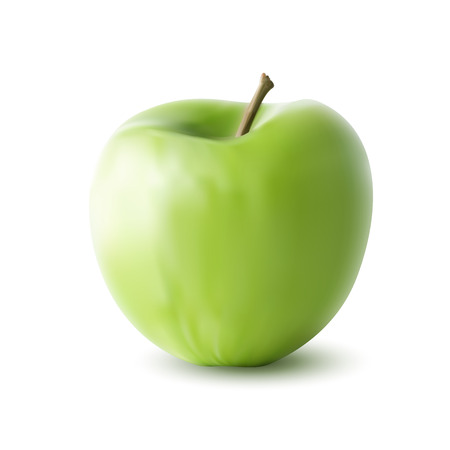 green apple isolated on white backgroundのイラスト素材