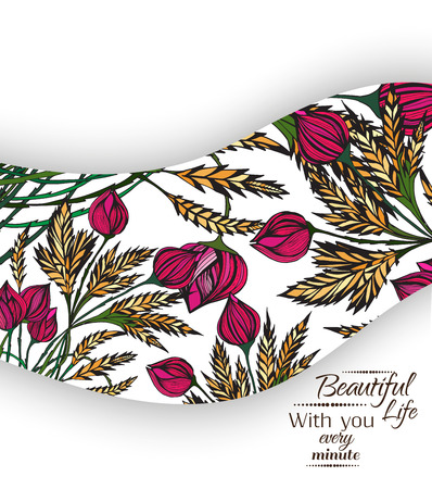 Banner floral ornamentのイラスト素材