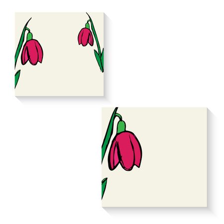 business cards with flowersのイラスト素材