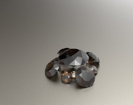 Background with brown gemstones. Fashionable and stylish accessories. 3D illustrationの写真素材