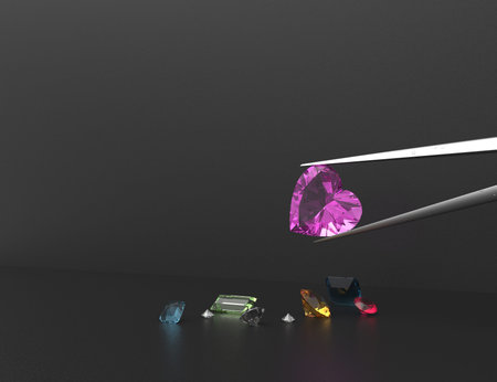 Collection of gemstones. 3D illustration