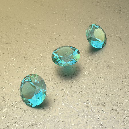 Background with blue gemstones. 3D illustrationの写真素材