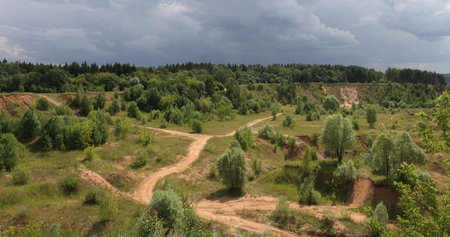 Russia landscape old sand mine