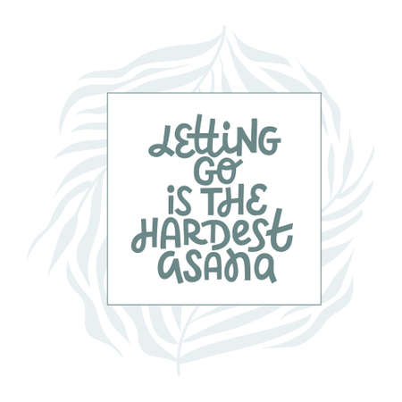 Flat vector hand drawn yoga lettering illustrationのイラスト素材