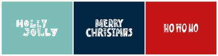 Christmas nordic ornament font quotes set.のイラスト素材