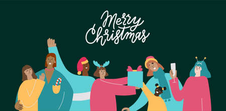 Christmas party web banner with lettering quote.のイラスト素材