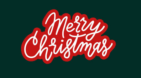 Merry christmas handwritten script lettering.のイラスト素材