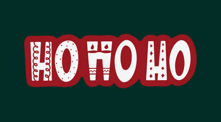 Ho Santa Claus Christmas scandinavian quote.のイラスト素材