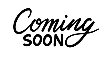 Coming soon ink brush lettering on white.のイラスト素材
