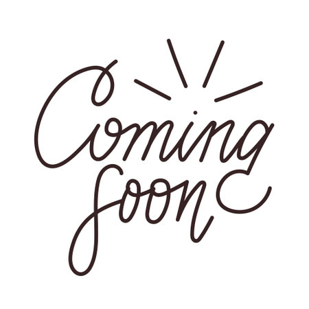 Coming soon monoline modern hand lettering.のイラスト素材