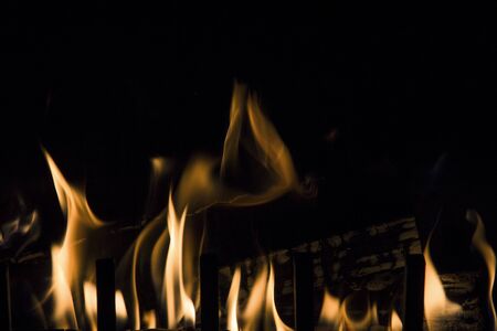 flames on a black backgroundの写真素材