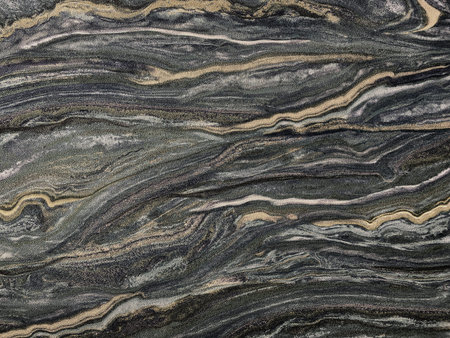 Luxuriose gray-yellow-black blurred abstract background with marble spots and chaotic stains