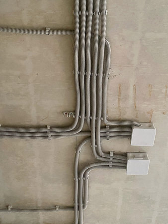Professional installation of electrical sockets, wires and switches. Connecting the light in flat or...