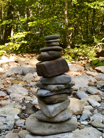 pyramid of stones, a place of power, the soul of a pilgrim.