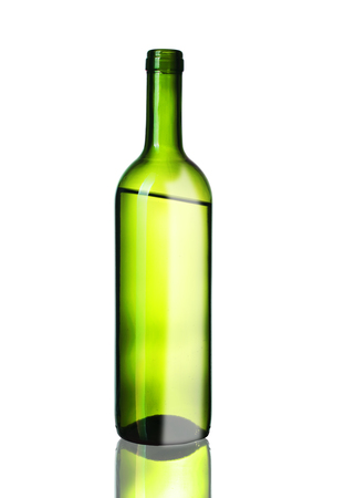 bottle of wine on a white backgroundの写真素材
