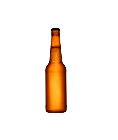 bottle of beer on a white backgroundの写真素材