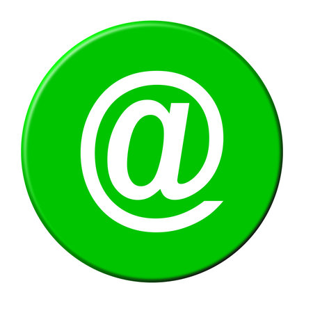 green button @ on a white background