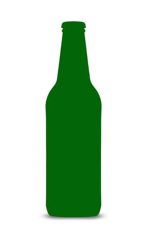 green bottle of beer on a white backgroundの写真素材